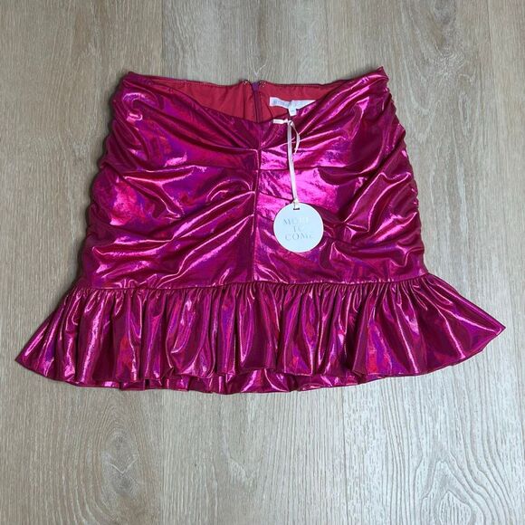 REVOLVE x More To Come Tori Ruched Mini Skirt In Hot Pink, Women’s Medium - Picture 13 of 13